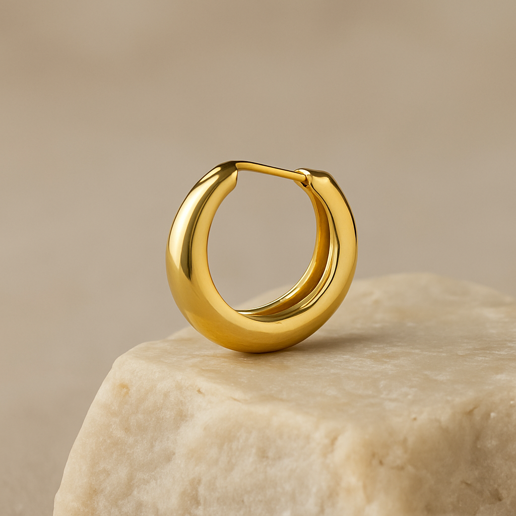 Élégance Elipse – Brinco Argola Dourado