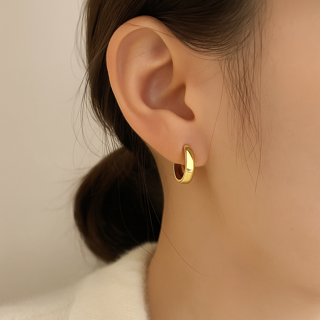 Élégance Elipse – Brinco Argola Dourado