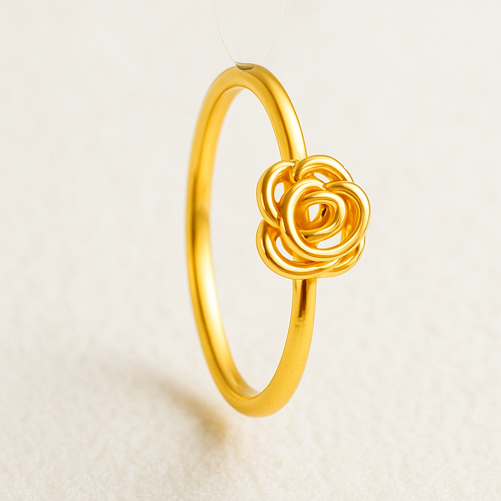 Rose d’Or – Anel Flor de Rosa Ajustável