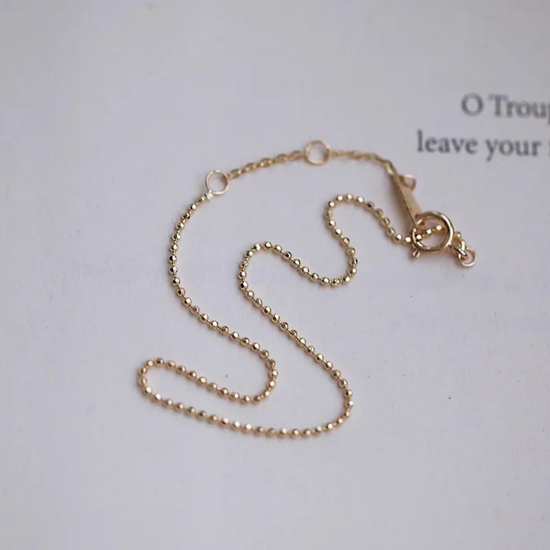 Pulseira Prata 925 Elos Pérolas Douradas Banhada Ouro – Perles Dorées Simplicité