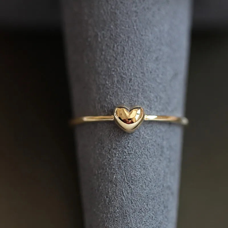 Anel Dourado Coração Liso Prata 925 – Coeur Simple Simplicité