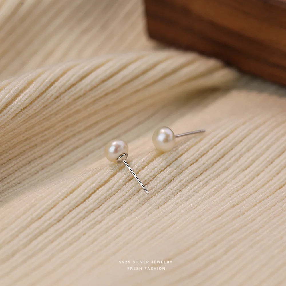 Brinco Pérola Natural Água Doce Prata 925 – Perle Douce Simplicité