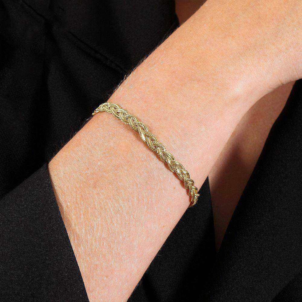 Pulseira dourada Bracelet Tressé Simplicité em detalhe