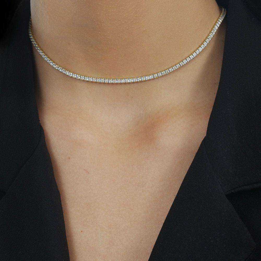 Colar choker dourado Riviera Cristal Simplicité em detalhe
