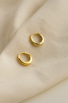 Élégance Elipse – Brinco Argola Dourado