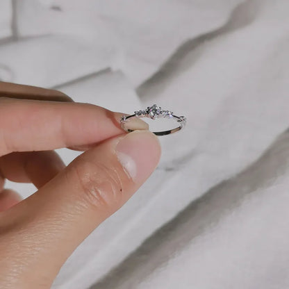 Anel Prata 925 Pavê Nupcial Zircônia Banhado Ouro – Cristal Nuptial Simplicité
