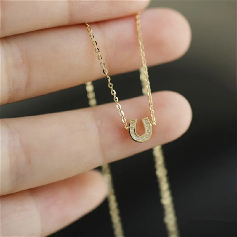 Colar Dourado Ferradura Cravejada Prata 925 – Fer à Cheval Simplicité