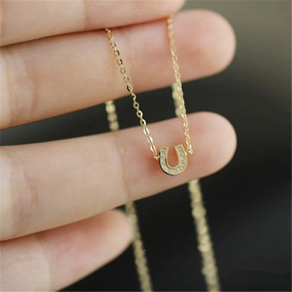 Colar Dourado Ferradura Cravejada Prata 925 – Fer à Cheval Simplicité