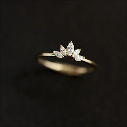 Anel Coroa Cristal Prata 925 – Couronne Cristal Simplicité