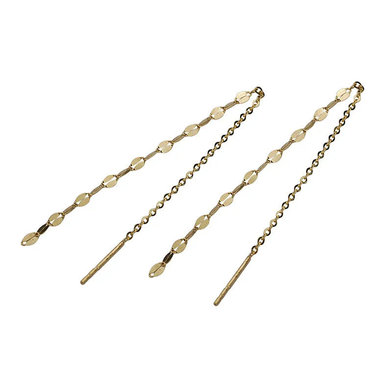 Brinco Lábios Corrente Tassel Prata 925 – Lèvre Pampille Simplicité