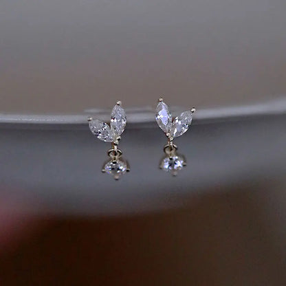 Brinco Prata 925 Bud Cristal Francês Pino – Bouton Cristal Simplicité