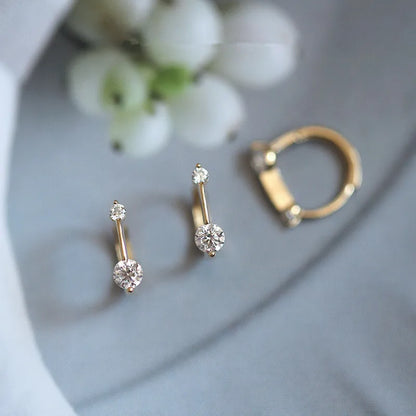 Brinco Arco Cristal Banhado a Ouro 14K – Arc Cristal Simplicité
