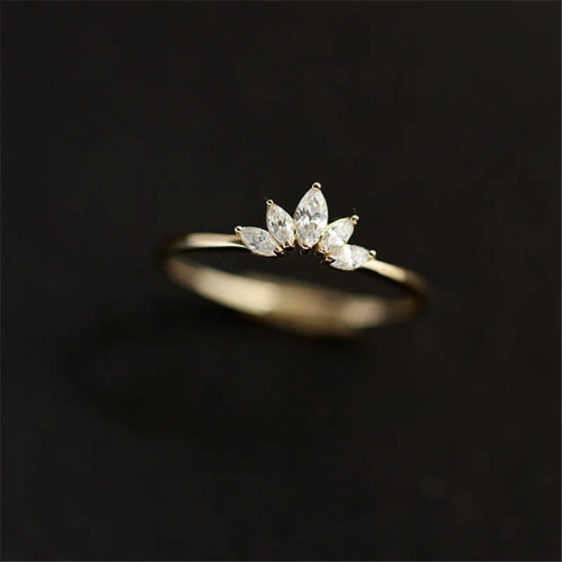 Anel Coroa Cristal Prata 925 – Couronne Cristal Simplicité