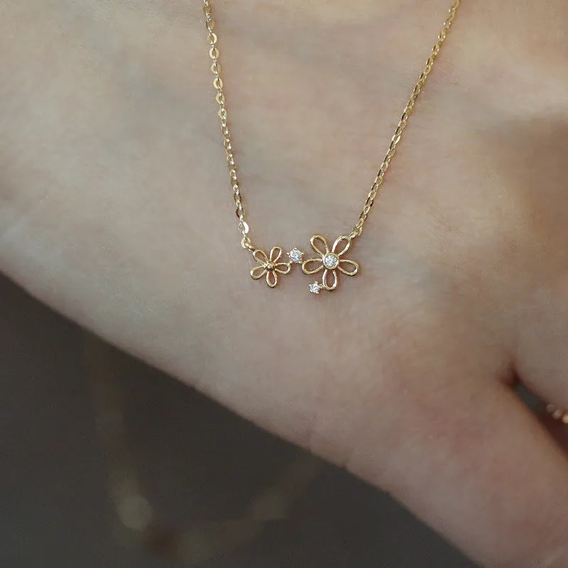 Colar Pingente Flor Boêmia Prata 925 – Fleur Bohème Simplicité