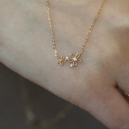 Colar Pingente Flor Boêmia Prata 925 – Fleur Bohème Simplicité