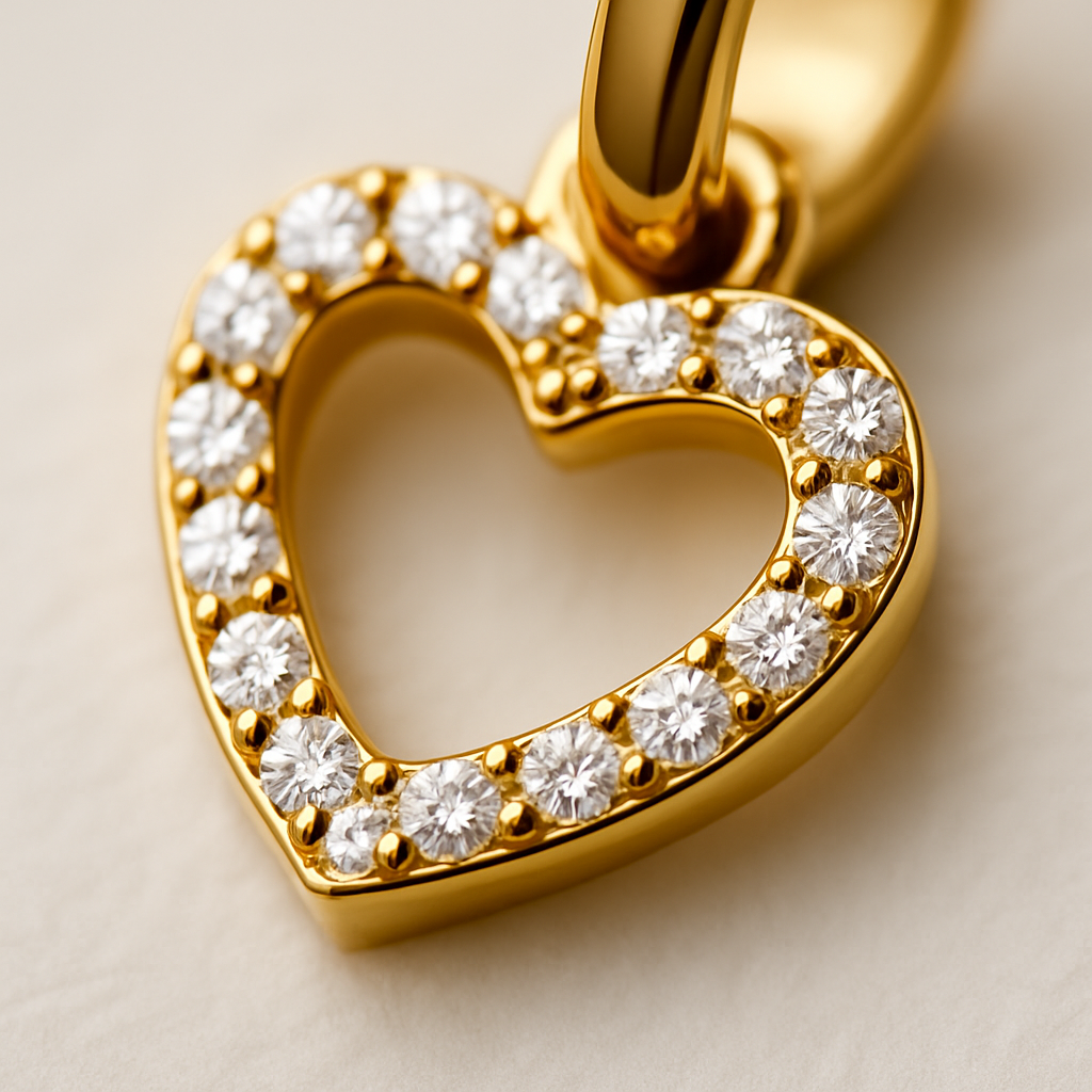 Amour Pur – Brinco de Coração com Zircônias Dourado