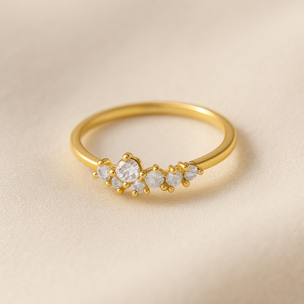 Étoiles d’Or – Anel de Estrelas com Zircônias