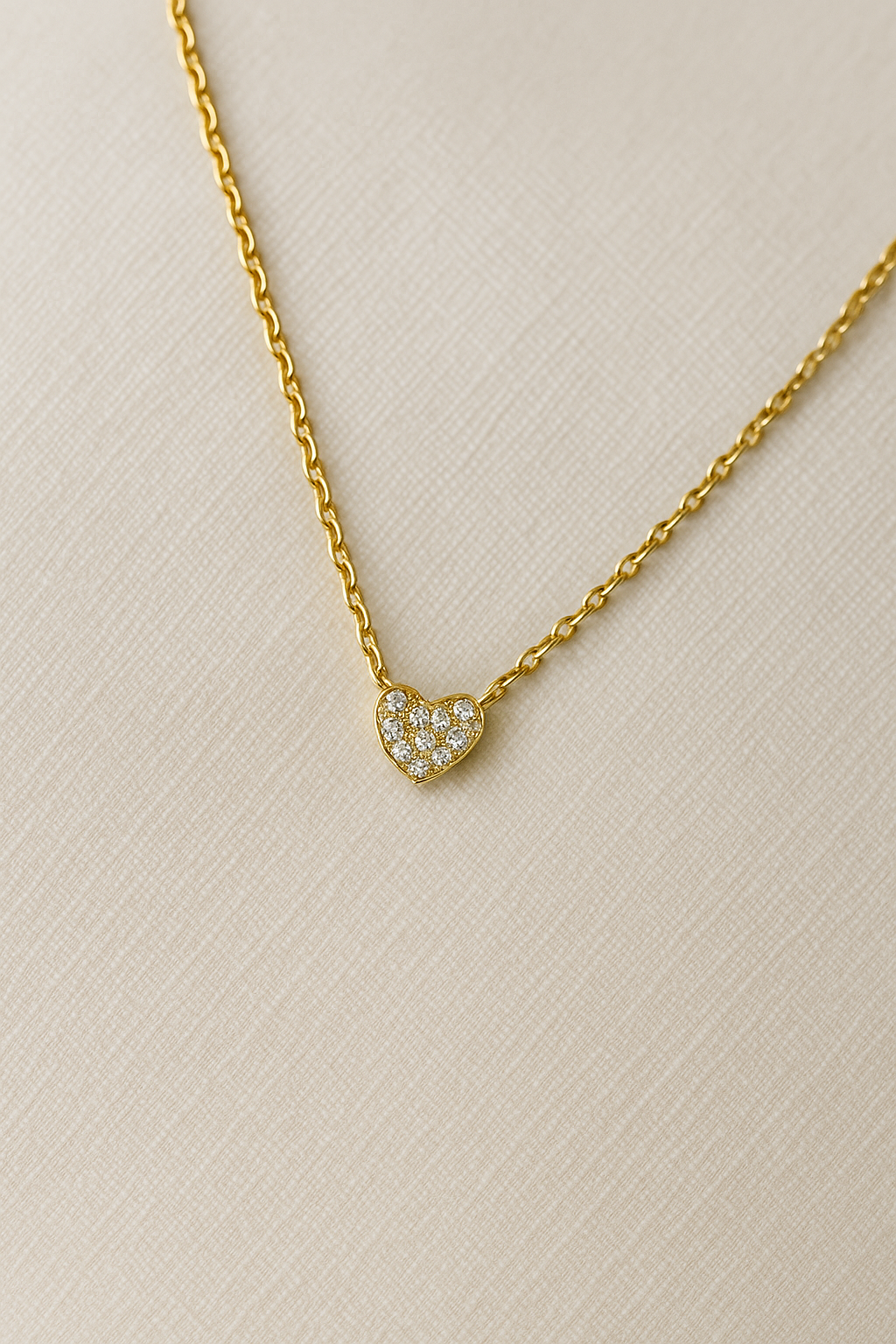Cœur Mini Brillant – Colar de Coração com Zircônias