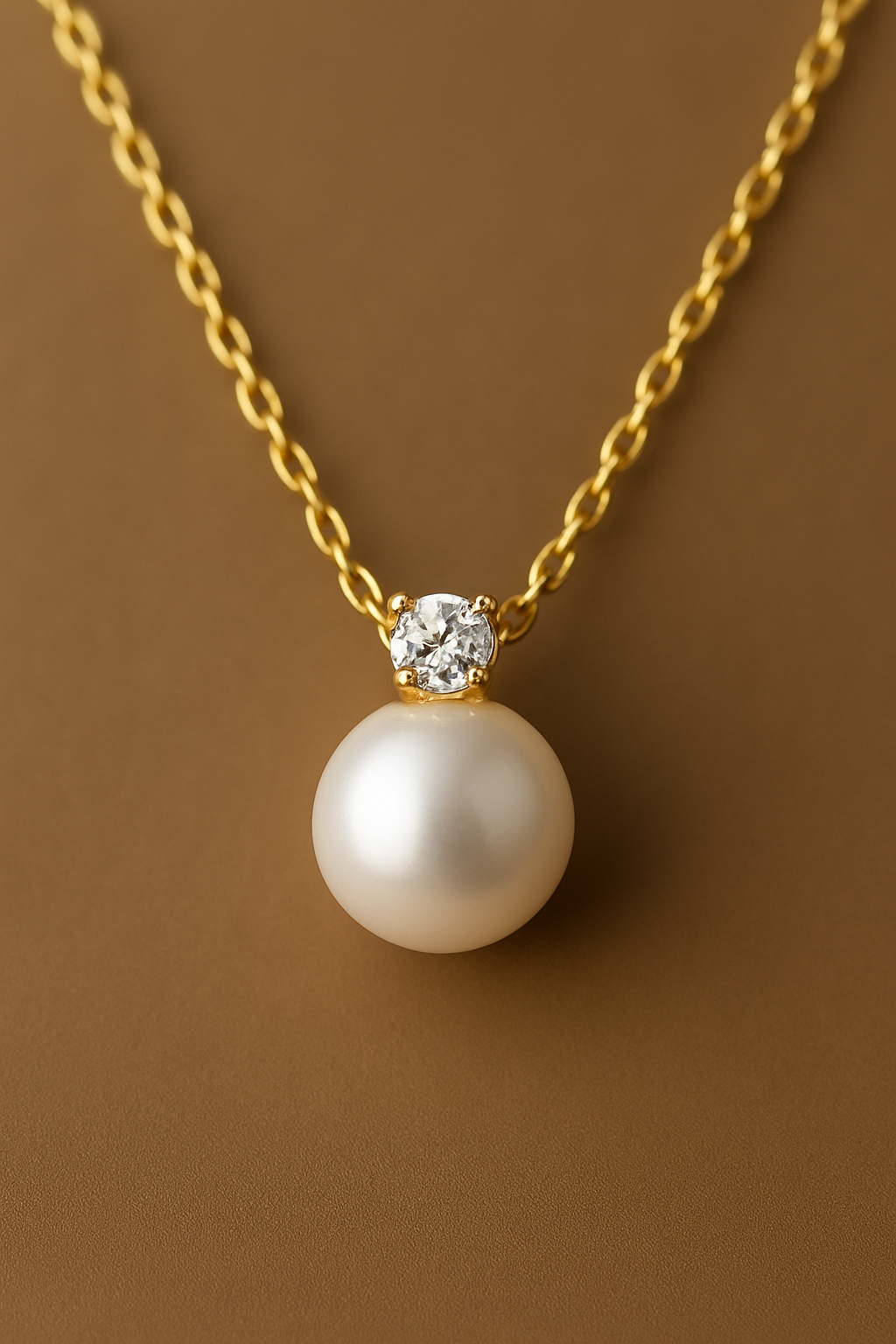 Perle Élégante – Colar com Pérola Clássica e Zircônia