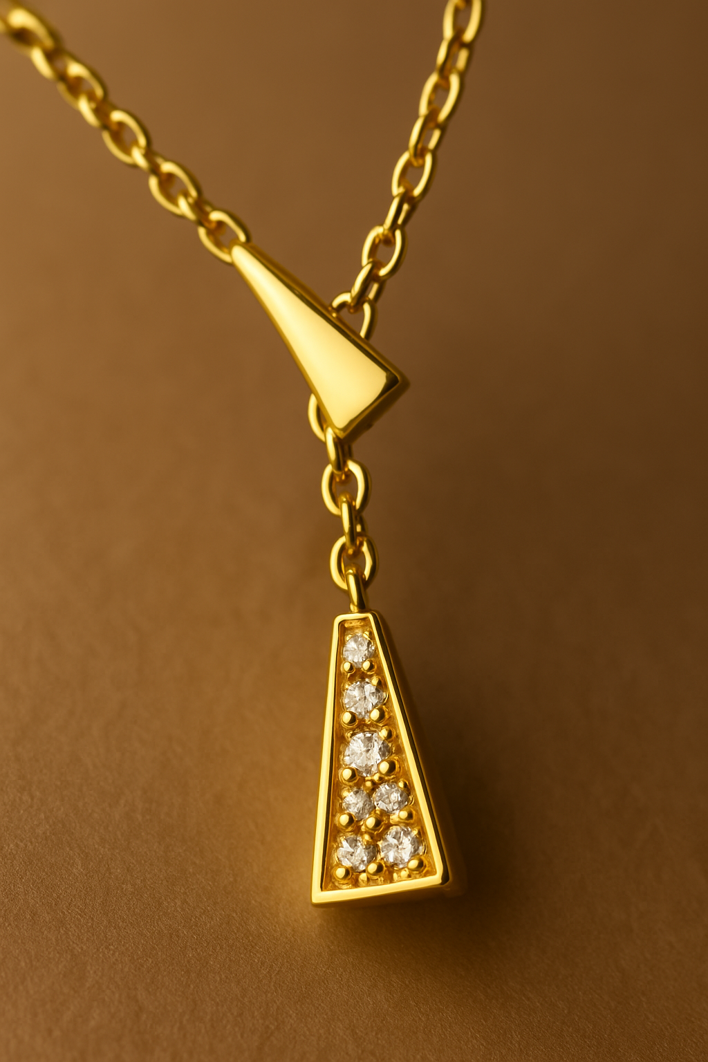 Éclat Triangulaire – Colar Choker com Pendente de Zircônia e Tassel