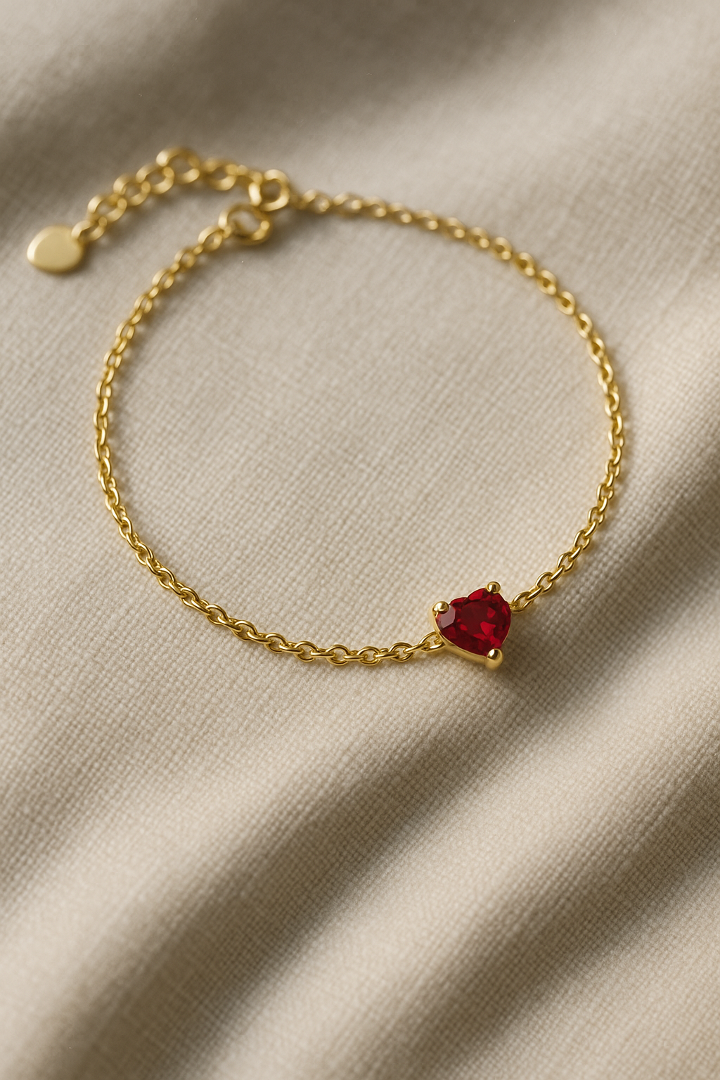Cœur Brillant – Pulseira Dourada com Coração de Zircônia