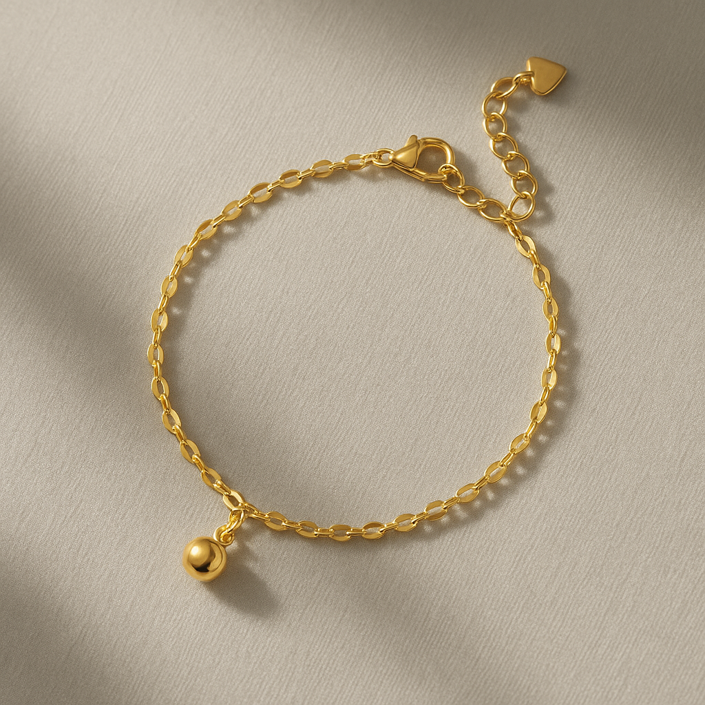 Perle Géométrique – Pulseira Dourada com Esfera