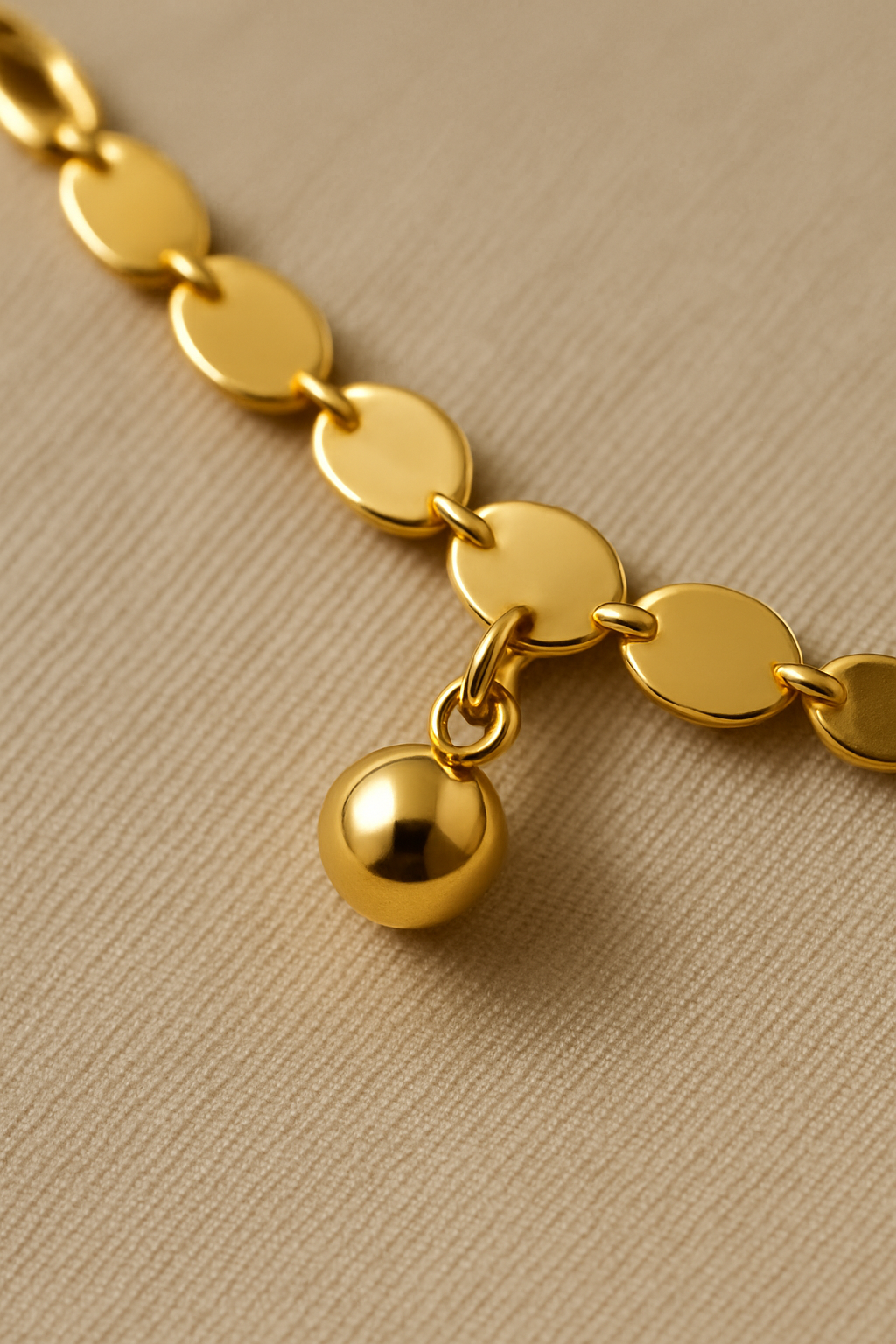 Perle Géométrique – Pulseira Dourada com Esfera