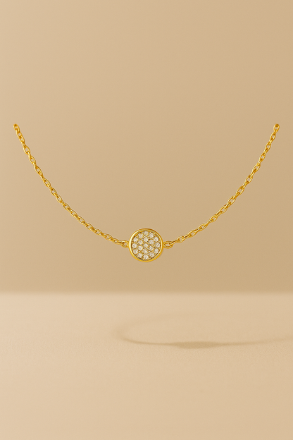 Pulseira dourada com olho grego de zircônia azul - Loja Simplicité