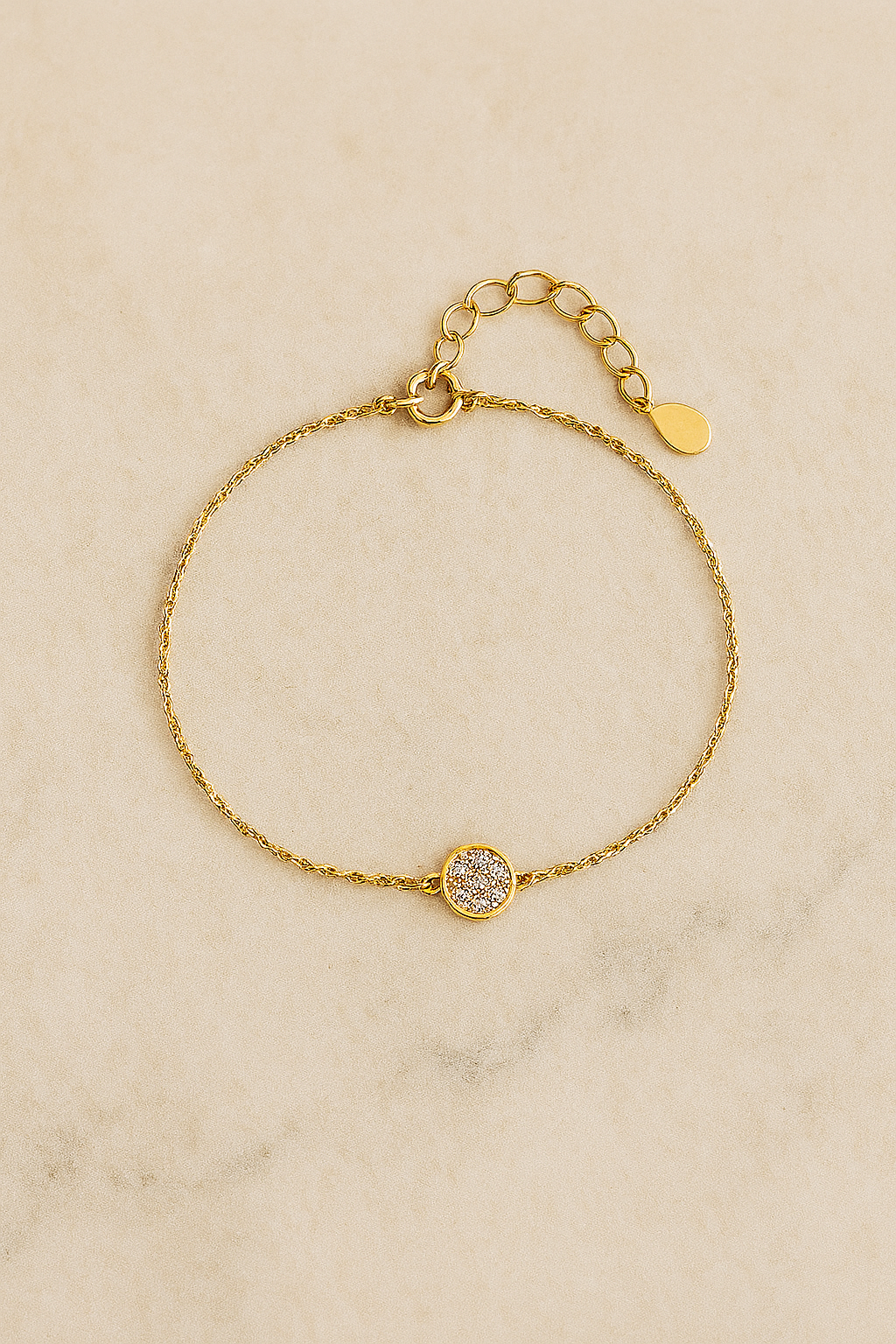 Pulseira dourada com olho grego de zircônia azul - Loja Simplicité