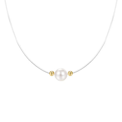 Colar Prata 925 Coração Pérola Zircônia Choker – Cœur Perle Lumière Simplicité
