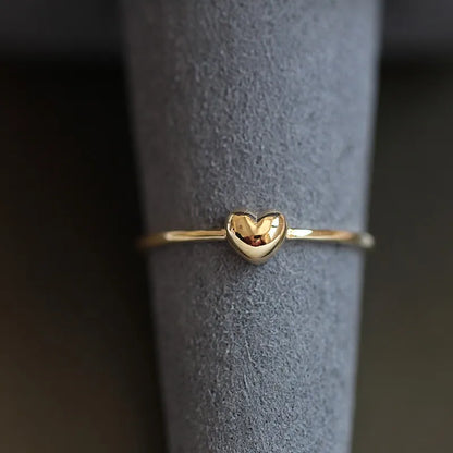Anel Dourado Coração Liso Prata 925 – Coeur Simple Simplicité