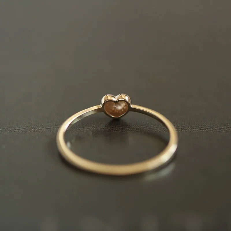 Anel Dourado Coração Liso Prata 925 – Coeur Simple Simplicité
