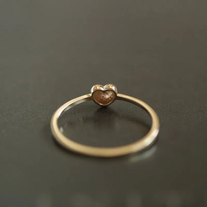 Anel Dourado Coração Liso Prata 925 – Coeur Simple Simplicité