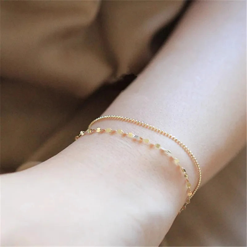 Pulseira Prata 925 Elos Pérolas Douradas Banhada Ouro – Perles Dorées Simplicité