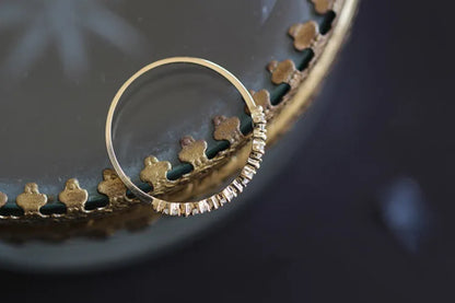 Anel Dourado Pavê Zircônia – Ligne Étincelante Simplicité