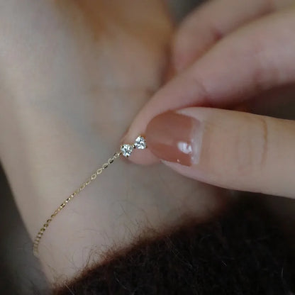 Pulseira Laço Zircônia Banhada a Ouro – Nœud Brillant Simplicité