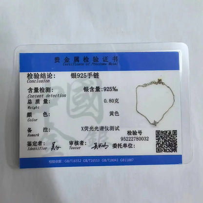 Pulseira Prata 925 Flor Coreana Zircônia Banhada Ouro – Fleur Orientale Simplicité