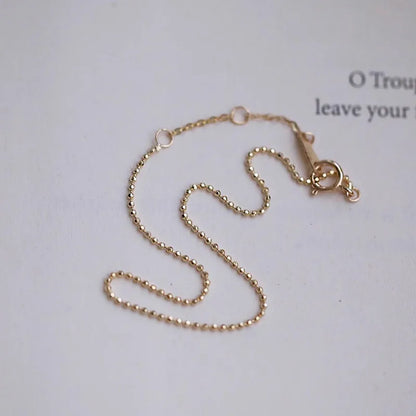 Pulseira Prata 925 Elos Pérolas Douradas Banhada Ouro – Perles Dorées Simplicité