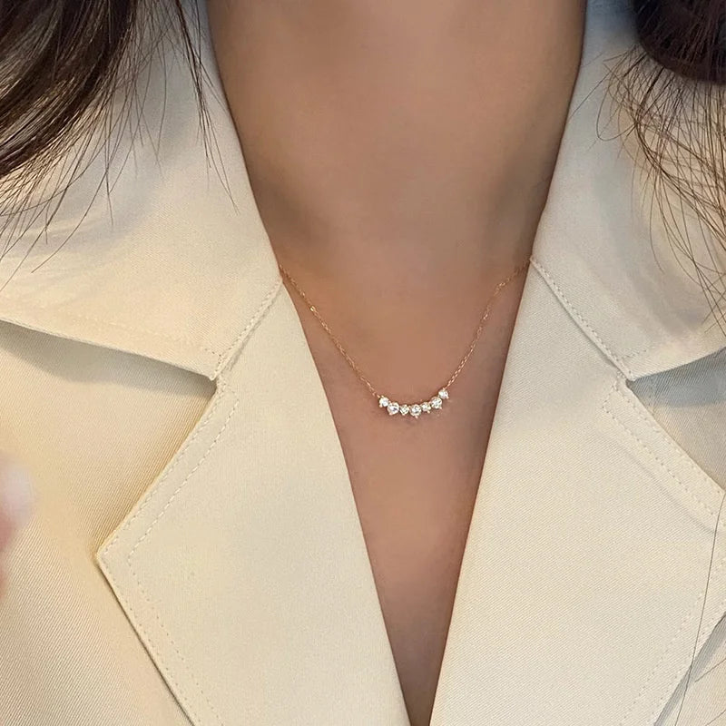 Colar Pingente Geométrico Zircônia Prata 925 – Géo Brillant Simplicité