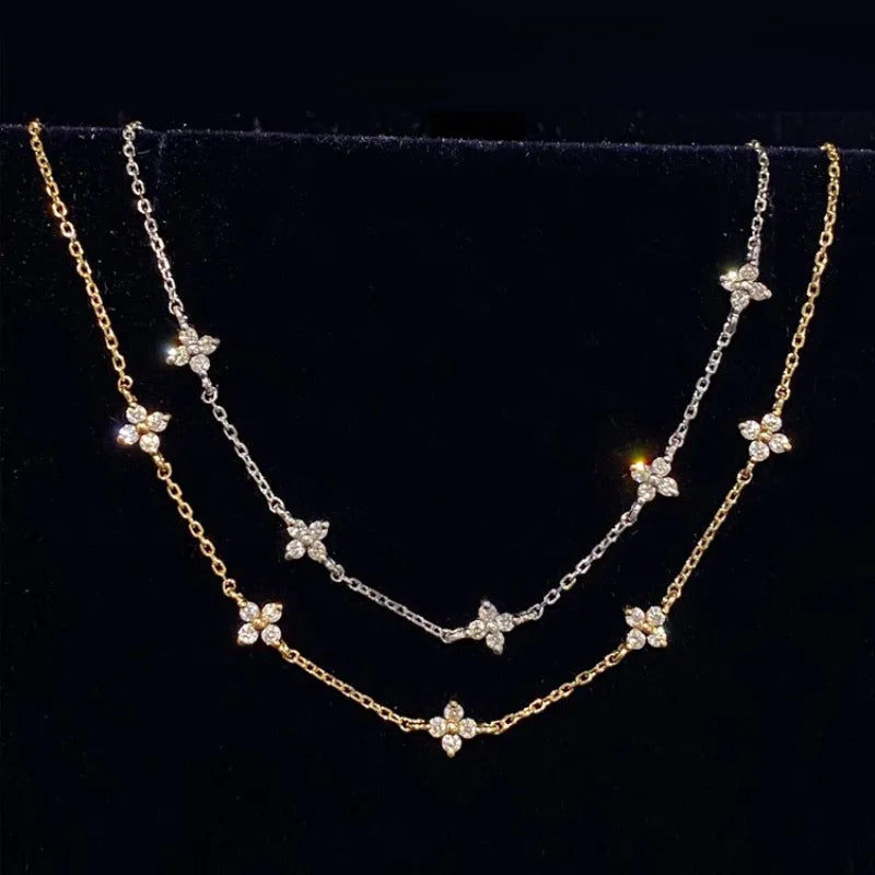 Pulseira Flor Zircônia Prata 925 – Fleur Scintillante Simplicité
