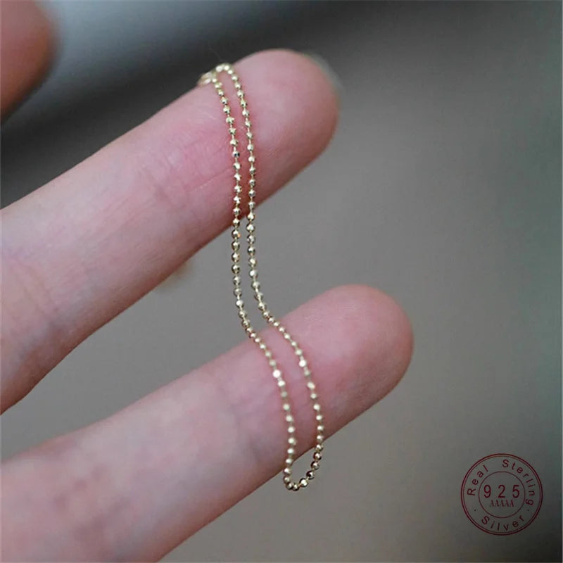 Pulseira Prata 925 Elos Pérolas Douradas Banhada Ouro – Perles Dorées Simplicité