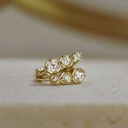 Brinco Prata 925 Degradê Zircônia Banhado Ouro – Dégradé Brillant Simplicité