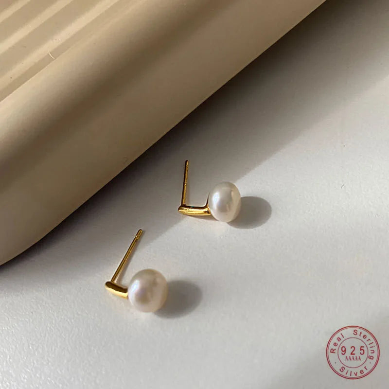 Brinco Pérola Natural Água Doce Francesa Prata 925 – Perle Scintillante Simplicité
