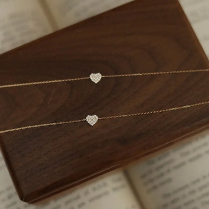 Pulseira Dourada Coração Pavê Prata 925 – Coeur Pavé Simplicité