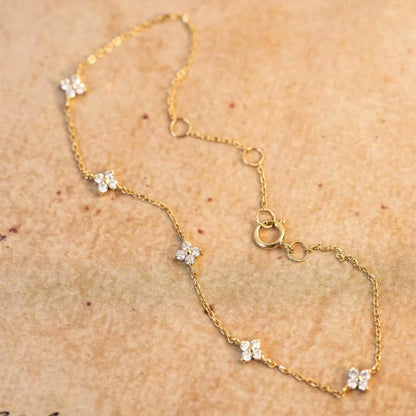 Pulseira Flor Zircônia Prata 925 – Fleur Scintillante Simplicité