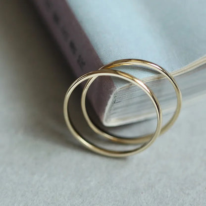 Anel Dourado Fino Minimalista Prata 925 – Ligne d'Or Simplicité