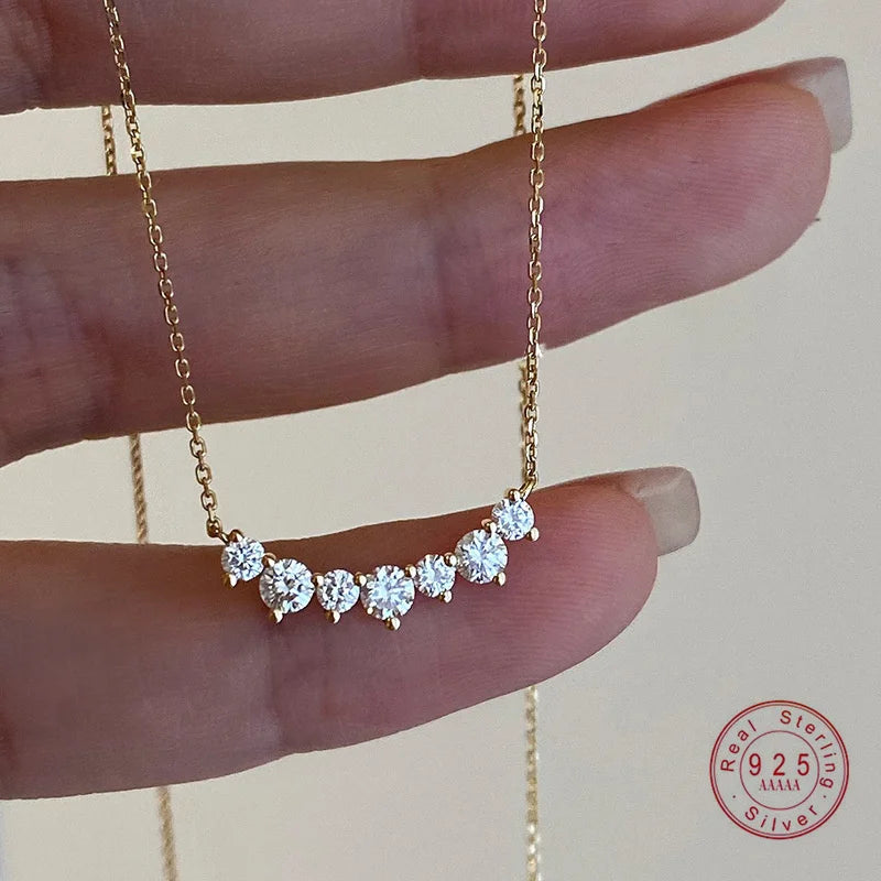 Colar Pingente Geométrico Zircônia Prata 925 – Géo Brillant Simplicité