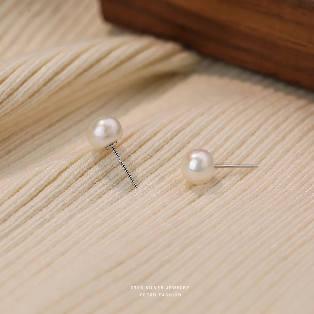 Brinco Pérola Natural Água Doce Prata 925 – Perle Douce Simplicité