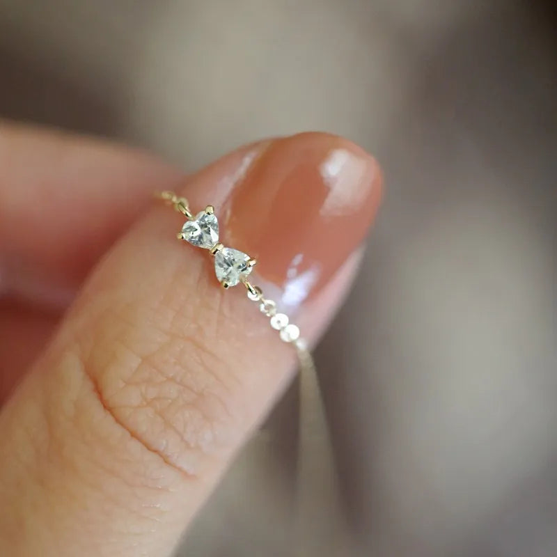Pulseira Laço Zircônia Banhada a Ouro – Nœud Brillant Simplicité