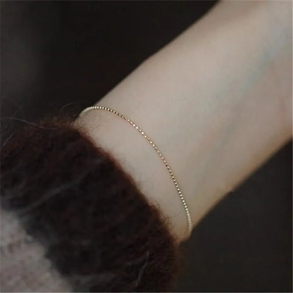 Pulseira Prata 925 Elos Pérolas Douradas Banhada Ouro – Perles Dorées Simplicité